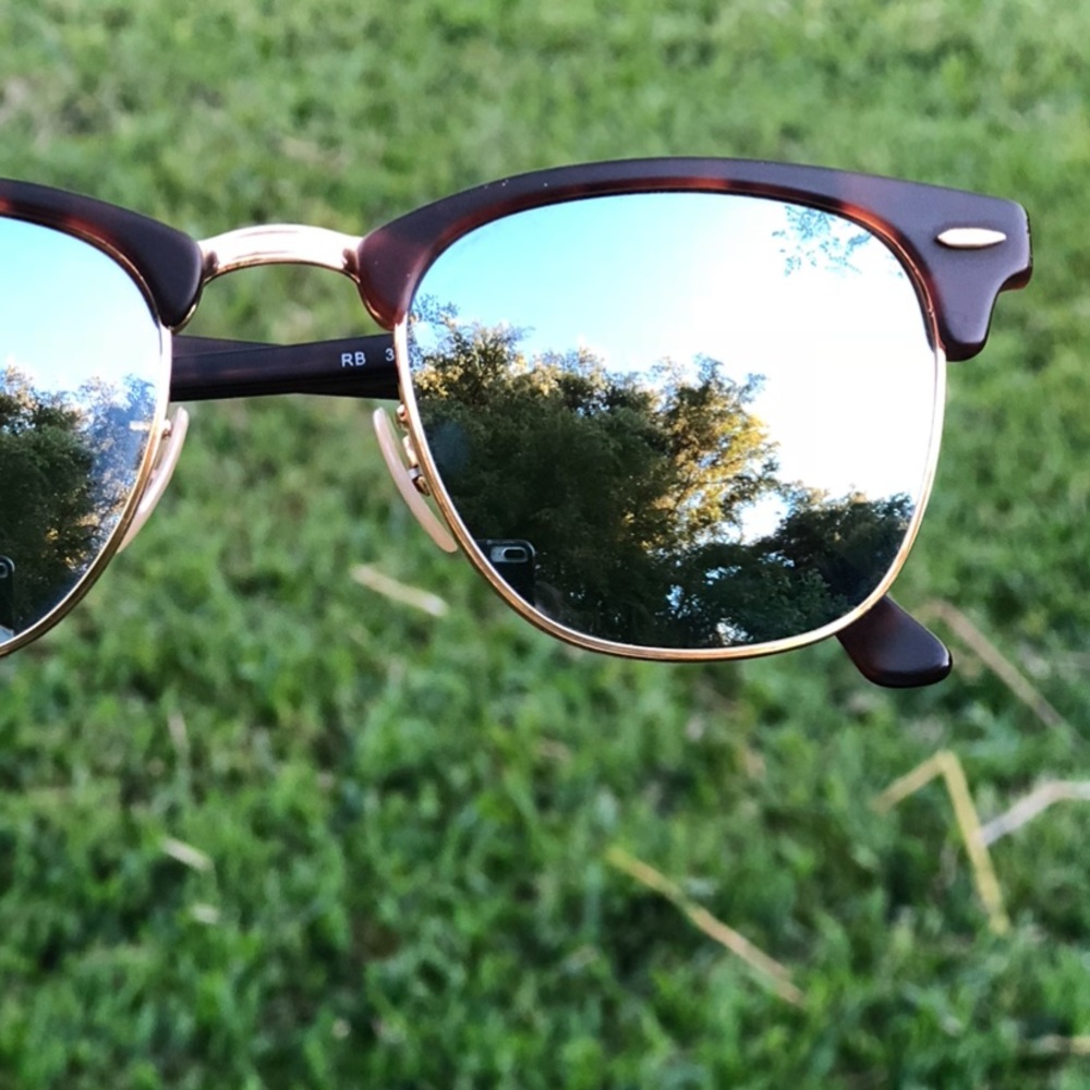 LIKE NEW TORIOSEHELL CLASSIC RAYBAN CLUBMASTER SUNGLASSES - Picture 2 of 4